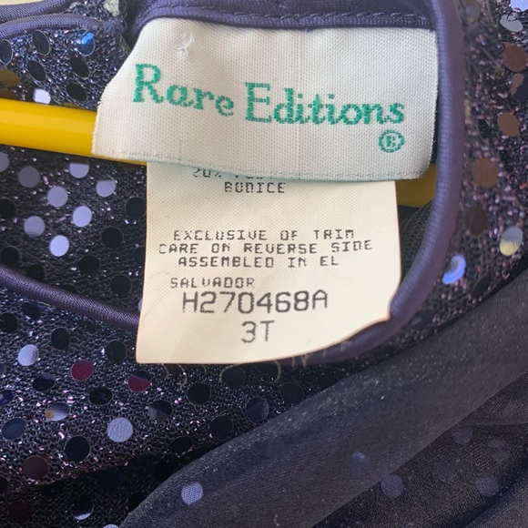 Rare Editions Girls Party Holiday Dress Navy Size 3T Tulle Embellished Red Rose - Picture 6 of 8